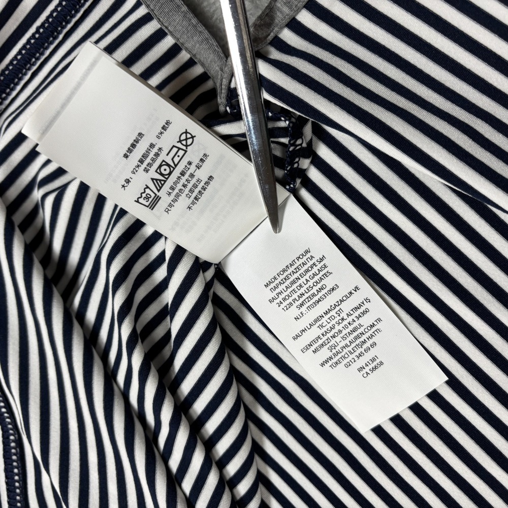 Ralph Lauren RLX Polo Shirt Mens Large Black White Striped Wicking Performance - Picture 9 of 12